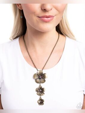 Wallflower Whimsy Brass Necklace